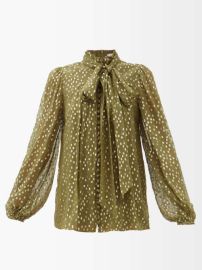 Zimmermann Pussy bow Metallic Fil Coup Blouse at Matches